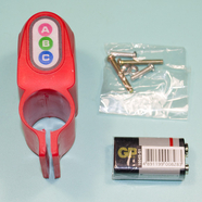 Сигнализация на раму велосипеда с кодом (красная с батарейкой, инструкция в описании)