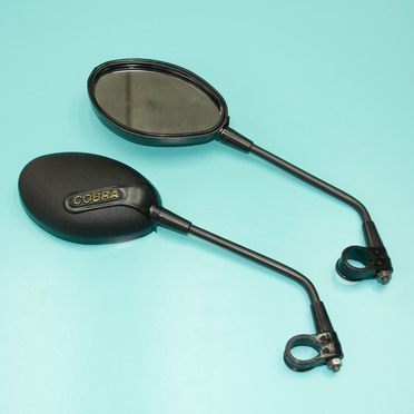 Зеркала вело Cobra (пластиковые черные, М6 x 105 x 65 мм.)